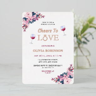 Invitation En Aluminium À l'amour Thème vin floral Enterrement de vie de j