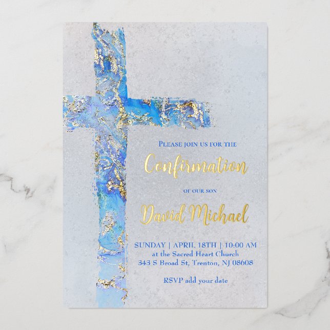 Invitation En Aluminium abstract cross Confirmation (Recto)