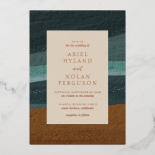 Invitation En Aluminium Abstrait Coastal Chic Mariage moderne