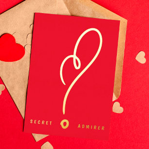 Invitation En Aluminium Admirer Secret RED BLANC AMUSANT HAPPY GOLD