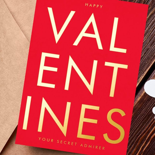 Invitation En Aluminium Admirer Secret RED BLANC AMUSANT HAPPY GOLD (Créateur téléchargé)