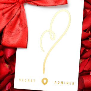 Invitation En Aluminium Admirer Secret RED WHITE FUN HAPPY GOLD Foil Invit