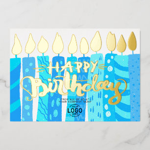 Invitation En Aluminium Ajouter Logo Amusants Sky Blue Candles Entreprise 