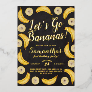 Invitation En Aluminium Allons-y Bananes Anniversaire