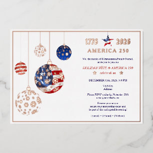Invitation En Aluminium America 250 Fête Patriotique Anniversaire