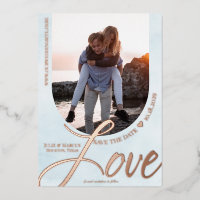 Amour Arched Frame avec Photo Light Blue