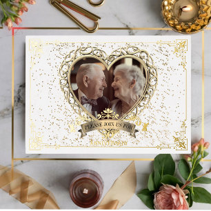 Invitation En Aluminium Amour coeur 50e anniversaire Fête