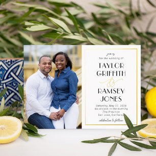 Invitation En Aluminium Ampersand amusant FOIL modifiable couleur Mariage 