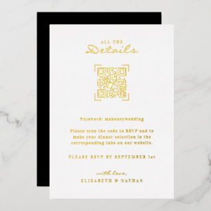 Invitation En Aluminium Analyse du code QR   Boîtier Détails mariage