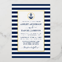 Ancre marine Bleu  Mariage Or