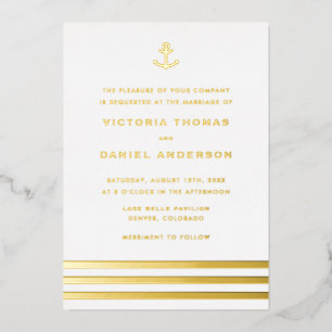 Invitation En Aluminium Ancre moderne  Mariage nautique