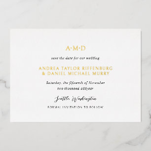 Invitation En Aluminium Andrea Black White Elegant Mariage Enregistrer La