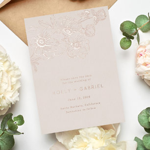 Invitation En Aluminium Anemone Bouquet Mariage Enregistrer La Date