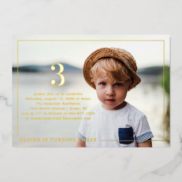 Invitation En Aluminium Année | Photo simple fête d'anniversaire