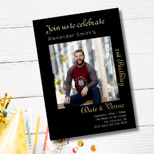 Invitation En Aluminium Anniversaire 21 ans noir