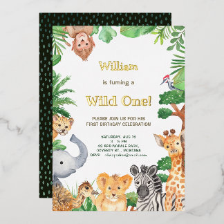 Invitation En Aluminium Anniversaire de camping de safari fantaisiste dans