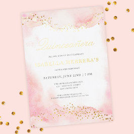 Invitation En Aluminium Anniversaire de Quinceañera en or rose élégant