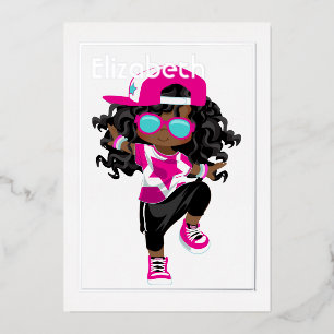 Invitation En Aluminium Anniversaire des enfants Hip Hop