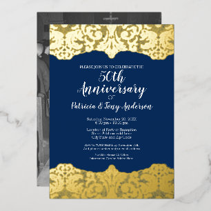 Invitation En Aluminium Anniversaire des Mariages de la Marine Photo et de