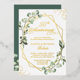 Invitation En Aluminium Anniversaire du Mariage Feuille de l'Eucalyptus ca