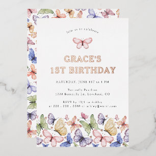 Invitation En Aluminium Anniversaire du papillon
