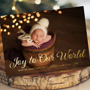 Invitation En Aluminium Annonce de bébé photo en feuille de Noël Joie 