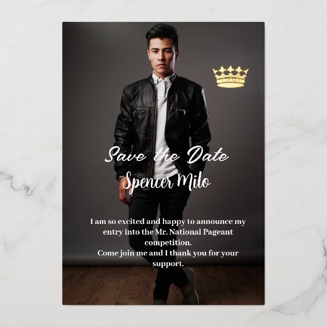 Invitation En Aluminium Annonce de Concours Masculin (Recto)