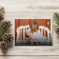 Annonce de naissance de bébé du Nouvel An en feuil