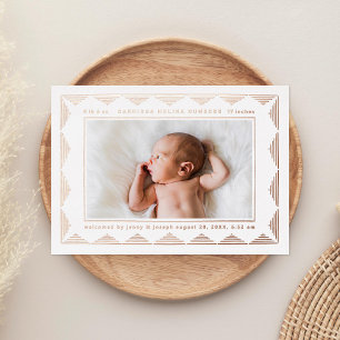 Invitation En Aluminium Annonce de naissance photo motif triangle ligne