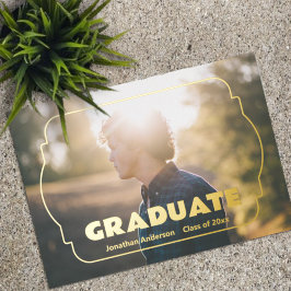 Invitation En Aluminium Annonce de remise de diplôme avec cadre photo géom