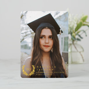 Invitation En Aluminium Annonce de remise de diplôme avec monogramme en al