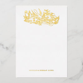 Invitation En Aluminium Antique Etched Doves Love and Thanks Note Card