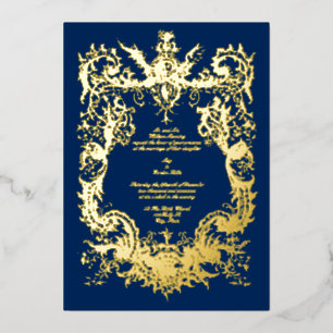 Invitation En Aluminium Antique Rococo Cartouche baroque 1745