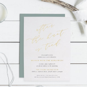 Invitation En Aluminium Après le noeud est lié   Brunch Mariage