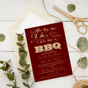 Invitation En Aluminium Après qu'ils disent oui, faisons un BBQ ! Mariage 