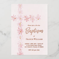 aquarelle fleurs roses croisent Baptême