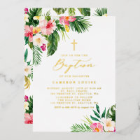 Aquarelle Fleurs tropicales Baptême d'été