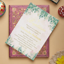 Aquarelle Floral Végétation Baptême pour filles
