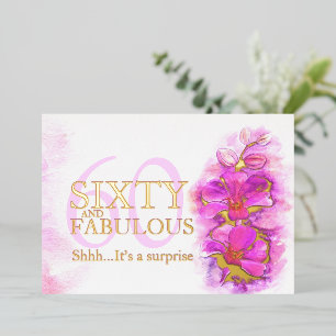 Invitation En Aluminium Aquarelle orchidée violet Soixante et fabuleux
