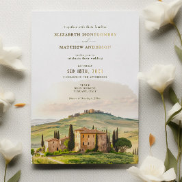 Invitation En Aluminium Aquarelle Toscane Italie Destination Mariage