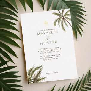 Invitation En Aluminium Aquarelle tropicale Palmiers Boho Mariage Photo