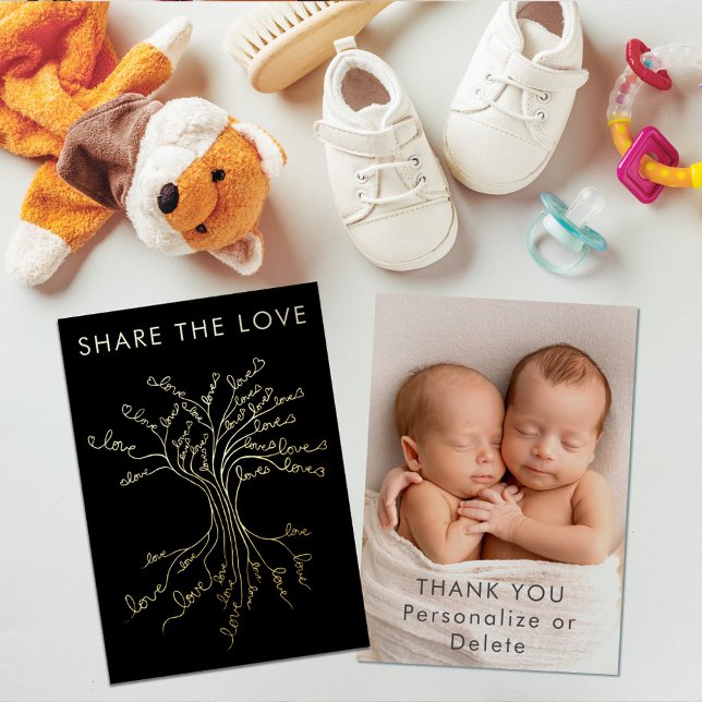 Invitation En Aluminium Arbre d'amour mignon Sens Photo personnalisée (Créateur téléchargé)