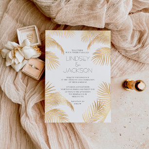 Invitation En Aluminium Arbre Palmier Mariage de Plage Tropical Minimalist