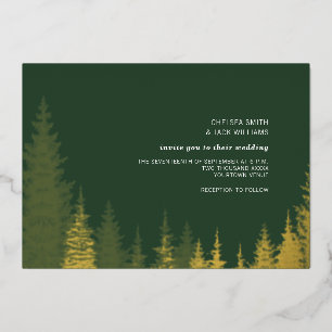 Invitation En Aluminium Arbres Persistants Dorés Mariage Rustique