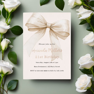 Invitation En Aluminium Arc beige rose or luxe anniversaire