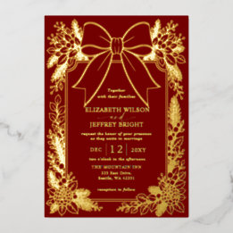Invitation En Aluminium Arc Botanique Floral Hiver Noël Mariage