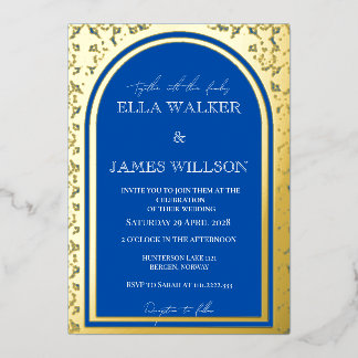 Invitation En Aluminium Arc d'or blanc & bleu (massif)