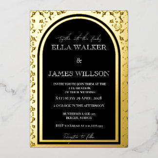 Invitation En Aluminium Arc d'or noir et blanc (massif)
