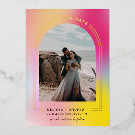 Invitation En Aluminium Arc Minimal Enregistrer La Date Ombre