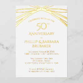 Invitation En Aluminium Arc moderne Golden 50e anniversaire Mariage